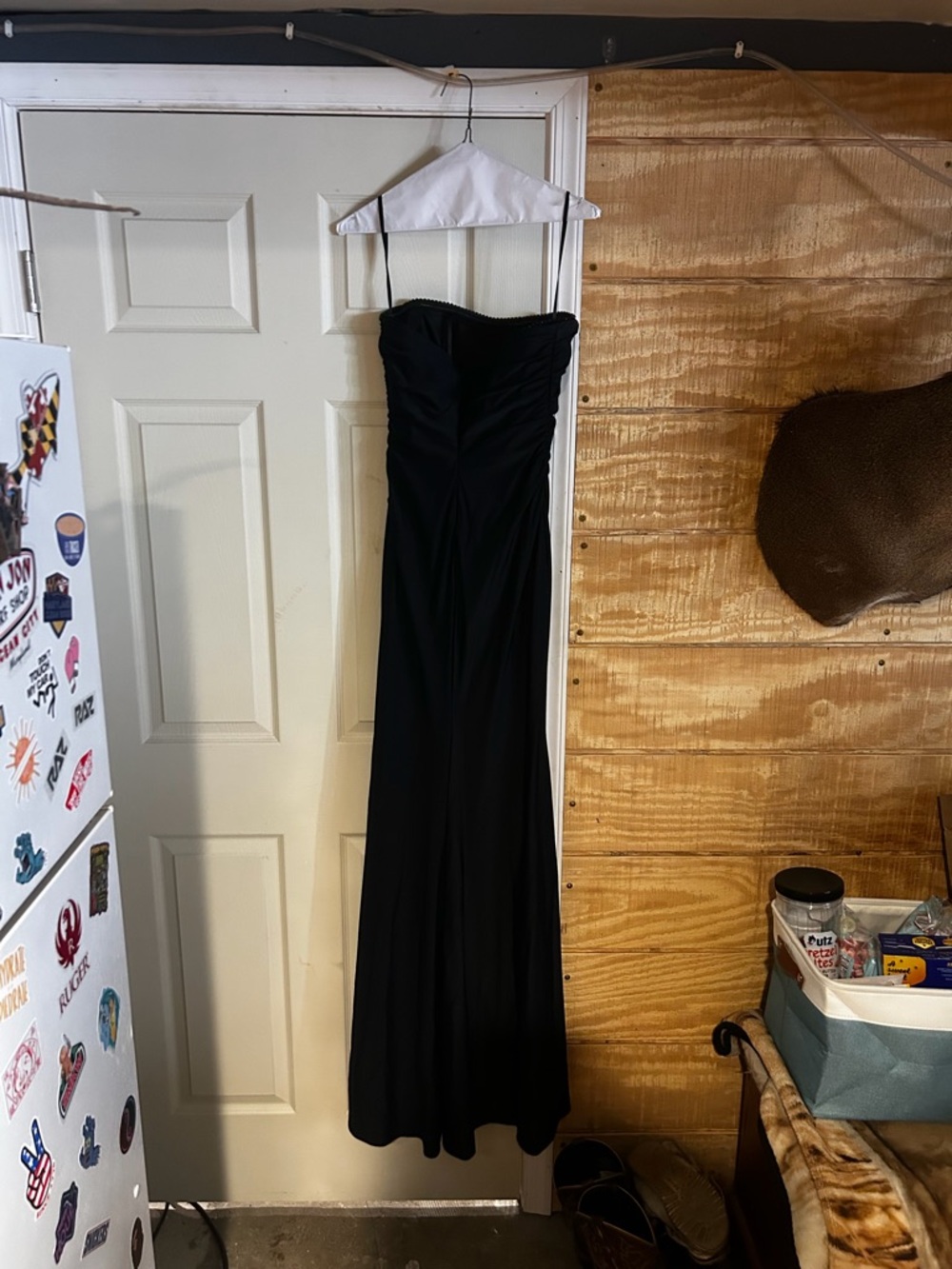 Dark Green Strapless Evening Gown